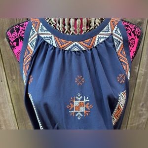 NWOT Anthropologie Meadow Rue Silk Embroidered Tank, M